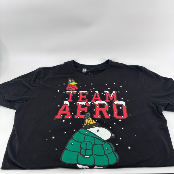 Aeropostale Other - Vintage Y2K Aéropostale Peanuts Snoopy Christmas Tee Team Aero Christmas Sz L